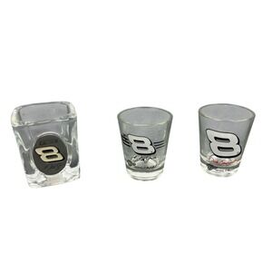 Vintage 2003 Dale Earnhardt Jr NASCAR Shot Glasses Set of 3 Collectible Barware